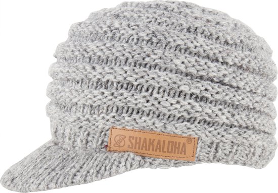 Shakaloha Gebreide Wollen Muts Heren & Dames Beanie Hat van schapenwol met polyester fleece voering - Beep Beanie Grey Unisex - One Size Wintermuts