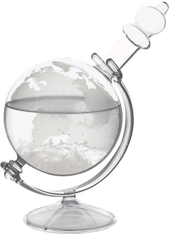 Foto: Mikamax storm globe stormglas barometer weerstation weervoorspeller wereldbol stijlvol design 20cm