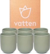 Vatten® - Koffiekopjes - Set van 6 - Groengrijs - 180ml - Koffiemok - moederdag cadeautje