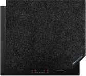KitchenYeah - Inductie beschermer - Graniet print - Steen - Zwart - Design - Afdekplaat voor kookplaat - Inductie fornuis - 59x52 cm - Inductie mat