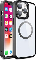 Hybrid Transparant TPU Hoesje - Camera Surround Case - Compatibel met MagSafe Geschikt voor: Apple iPhone 15 Plus - Zwart