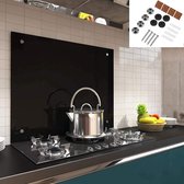 Keukenachterwand van 6 mm dik ESG-veiligheidsglas; spatbescherming voor de tegels achter de kookplaat; inclusief bevestigingsmateriaal, 90 x 40 cm