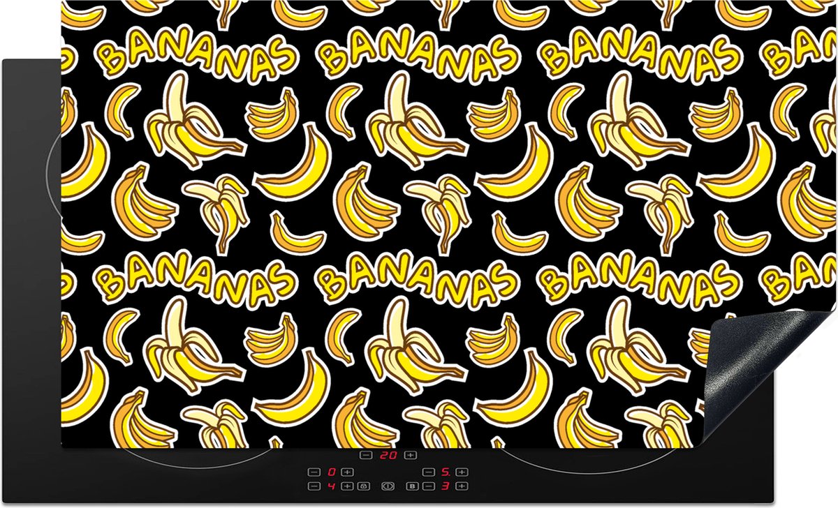 KitchenYeah® Inductie beschermer 89.6x51.6 cm - Banaan - Patronen - Fruit - Kookplaataccessoires - Afdekplaat voor kookplaat - Inductiebeschermer - Inductiemat - Inductieplaat mat
