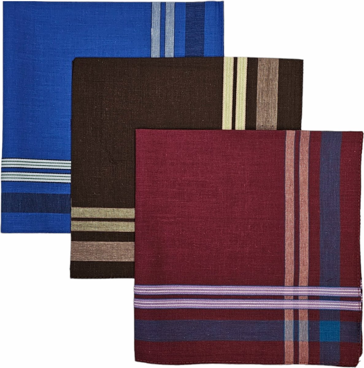 Goedkoopste Fako Fashion® - Heren Zakdoeken - Zakdoek - 100 Katoen - 40x40cm - Serie 19 - 3 Stuks