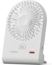 Tamarow Mini Tafelventilator - Statiefventilator - Oplaadbaar - 3 Windsnelheden - Ophangbaar - Wit