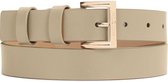 Women's belt in taupe color with square buckle