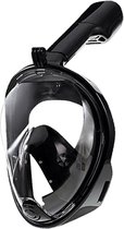 Yar Full Face Mask - Snorkelmasker Volwassenen zwart - Snorkelset en duikbril in 1 - Zwart - S/M