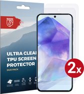 Rosso Screen Protector Geschikt voor Samsung Galaxy A55 | Ultra Clear Duo Pack | TPU Folie | Case Friendly Beschermfolie | 2 Stuks