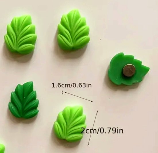 Magneten Leafs - 5 stuks - magneetjes - magneten - magneet - magneet bladeren - groene bladeren mageneten - set van 5 magneetjes - asoorti groen en licht groen - koelkastmagneten - magneten voor op metalen oppervlaktes - - 'merkloos''