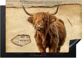 KitchenYeah® Inductie beschermer 75x52 cm - Hooglander - Vintage - Krant - Kookplaataccessoires - Afdekplaat voor kookplaat - Inductiebeschermer - Inductiemat - Inductieplaat mat