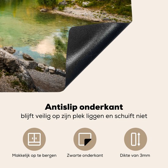 KitchenYeah® Inductie beschermer 80x52 cm - Bergen - Water - Duitsland - Kookplaataccessoires - Afdekplaat voor kookplaat - Inductiebeschermer - Inductiemat - Inductieplaat mat