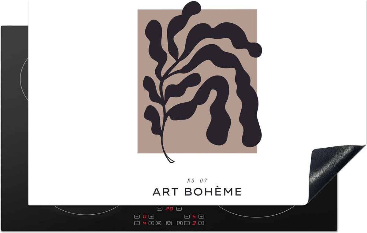 KitchenYeah® Inductie beschermer 83x51.5 cm - Planten - Abstract - Boho - Kookplaataccessoires - Afdekplaat voor kookplaat - Inductiebeschermer - Inductiemat - Inductieplaat mat - Keuken decoratie