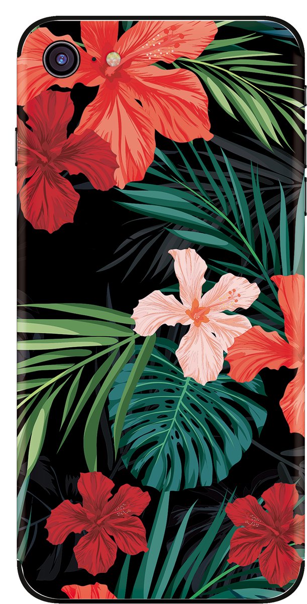 My Style Telefoonsticker PhoneSkin For Apple iPhone 7/8/SE (2020) Red Caribbean Flower