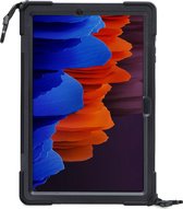 Xccess Survivor All-round Tablethoes geschikt voor Samsung Galaxy Tab S7 Plus/S8 Plus Hardcase Backcover + Schouderband + Standaard - Zwart