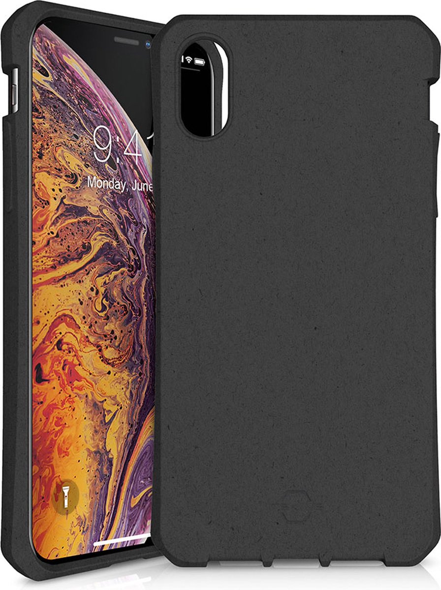 ITSkins Hoesje geschikt voor Apple iPhone XS Max Telefoonhoesje Hardcase | ITSkins FeroniaBio Backcover Shockproof | Schokbestendig iPhone XS Max Telefoonhoesje | Anti Shock Proof - Zwart