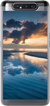 Geschikt voor Samsung Galaxy A80 hoesje - Zonsondergang bij de Nederlandse kust - Siliconen Telefoonhoesje