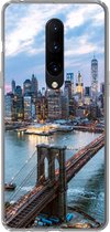 Geschikt voor OnePlus 7 Pro hoesje - New York - Brooklyn Bridge - Boot - Siliconen Telefoonhoesje