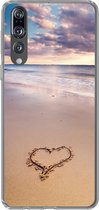 Geschikt voor Huawei P20 Pro hoesje - Hart op het strand in Nederland - Siliconen Telefoonhoesje