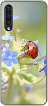 Geschikt voor Samsung Galaxy A50 hoesje - Lieveheersbeestje - Bloem - Lente - Siliconen Telefoonhoesje