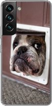 Telefoonhoesje Geschikt voor Samsung Galaxy S22 hoesje - Hond - Grappig - Kattenluik - Kinderen - Jongens - Meisjes - Kids - Siliconen Telefoonhoesje