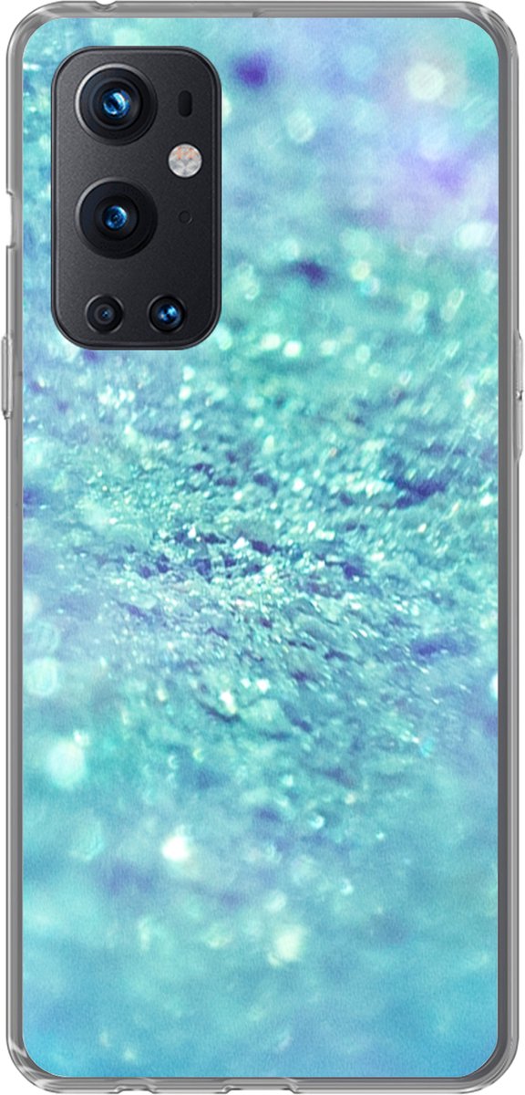 Telefoonhoesje Geschikt voor OnePlus 9 Pro hoesje - Blauw - Licht - Abstract - Siliconen Telefoonhoesje Telefoonhoesje