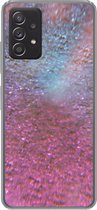 Geschikt voor Samsung Galaxy A33 5G hoesje - Roze - Glitter - Abstract - Design - Blauw - Siliconen Telefoonhoesje