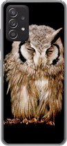 Geschikt voor Samsung Galaxy A53 5G hoesje - Uil - Vogel - Zwart - Siliconen Telefoonhoesje