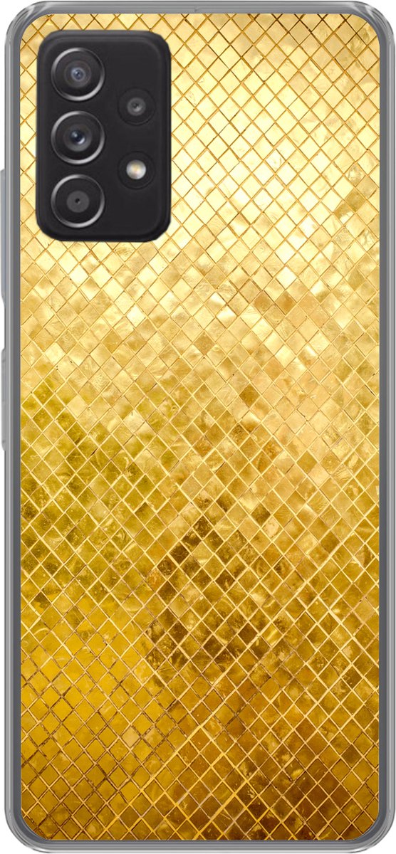 Telefoonhoesje Geschikt voor Samsung galaxy a73 hoesje - Goud - Design - Abstract - Siliconen Telefoonhoesje Telefoonhoesje