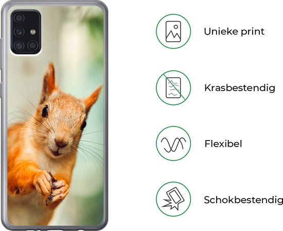 Coque Samsung Galaxy A52 5G - Écureuil - Drôle - Noix - Siliconen - Sinterklaas - Noël - Cadeaux - Cadeaux chaussures