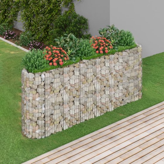 vidaXL - Gabion - plantenbak - verhoogd - 260x50x100 - cm - gegalvaniseerd - ijzer
