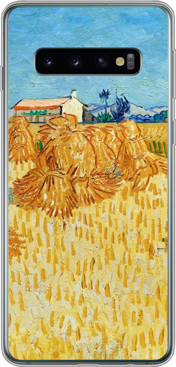 Telefoonhoesje Geschikt voor Samsung Galaxy S10 hoesje - Oogst in de Provence - Vincent van Gogh - Siliconen Telefoonhoesje Telefoonhoesje