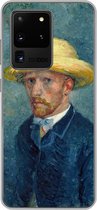 Geschikt voor Samsung Galaxy S20 Ultra hoesje - Zelfportret met hoed - Vincent van Gogh - Siliconen Telefoonhoesje