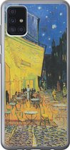 Geschikt voor Samsung Galaxy A52 5G hoesje - Caféterras bij nacht - Vincent van Gogh - Siliconen Telefoonhoesje