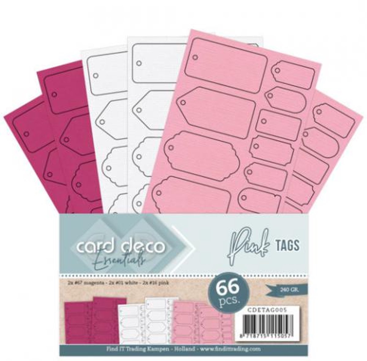 Card Deco Essentials - Tags - Pink