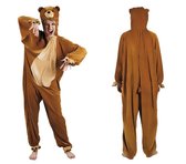 Kostuum knuffel beer bruin mt.M - Bruine beer verkleedkleding carnaval thema feest knuffelbeer kostuum