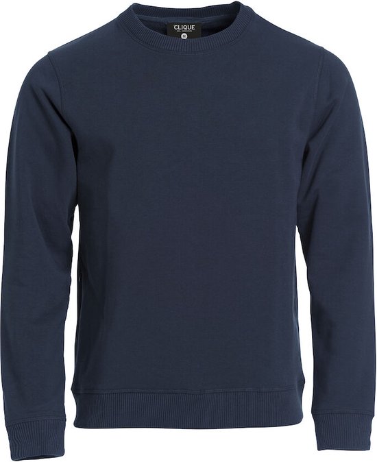 Donkerblauwe Clique sweater met ronde hals en lange mouwen.