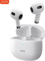 QERE - Draadloze oordopjes - Wireless earphones - Bluetooth oortjes - Draadloze oortjes - Wit