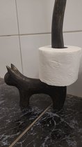 Porte-rouleau de papier toilette chat - bois NOIR OR - 55x23 cm - Porte-rouleau de toilette élégant, porte-rouleau amusant pour Toilettes , Accessoires de vêtements pour bébé de Toilettes en bois