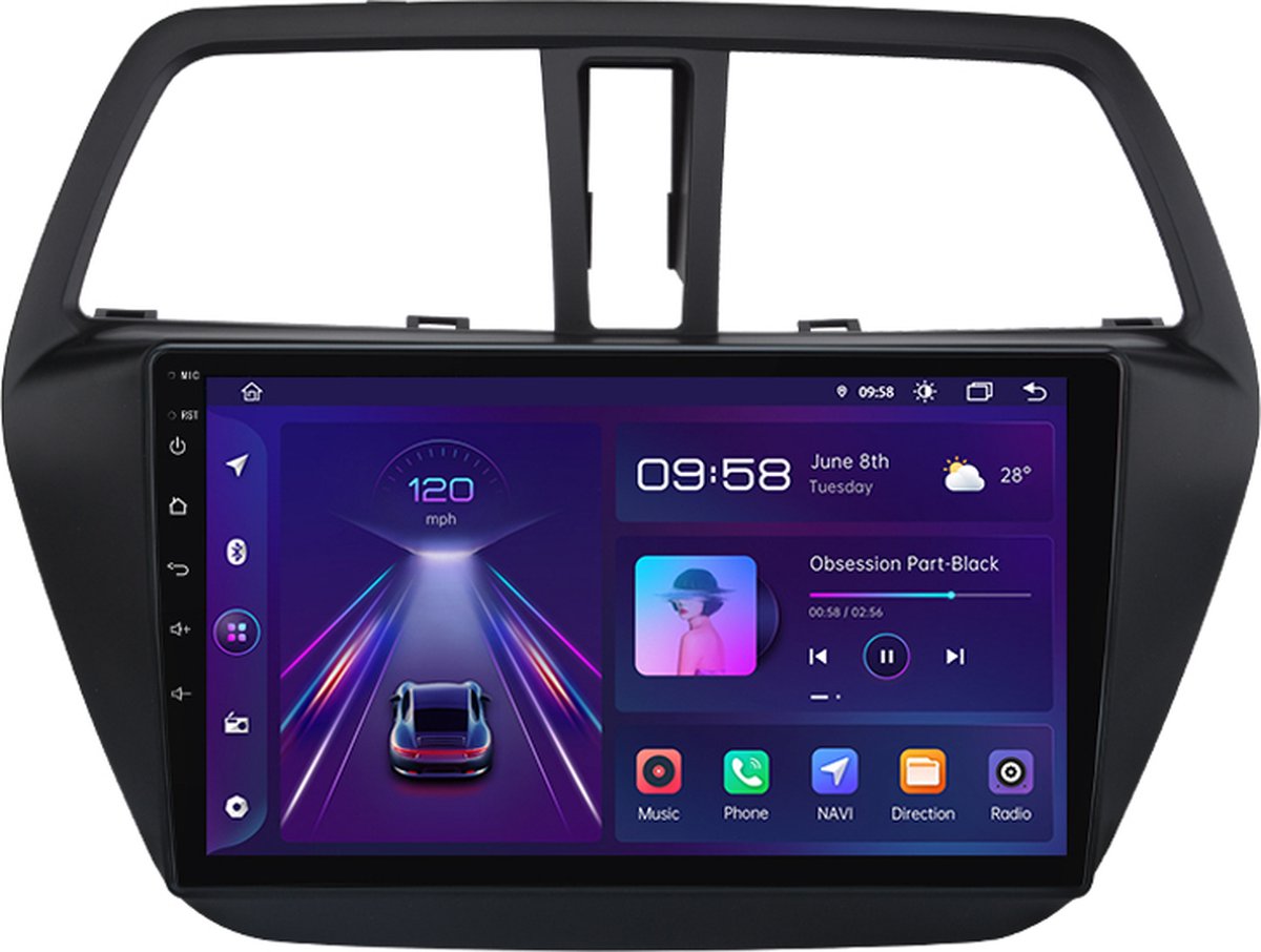 Suzuki SX4 2013-2018 Android 12 Navigatie En Multimediasysteem 1GB RAM 16GB ROM