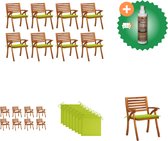 vidaXL Chaises de jardin 8 pcs avec coussins Chaise de jardin en bois d'acacia massif avec nettoyant et assainisseur pour bois