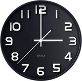 Wonix® - Horloge Murale - Klok Silencieuse - 30cm - Zwart et Wit