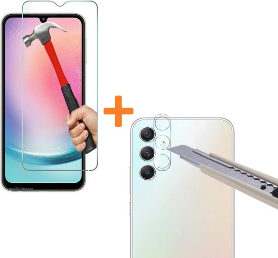 Protection d'écran Protecteur d'écran en Tempered Glass + Protecteur lens d'appareil photo Transparent Convient pour : Samsung Galaxy A34