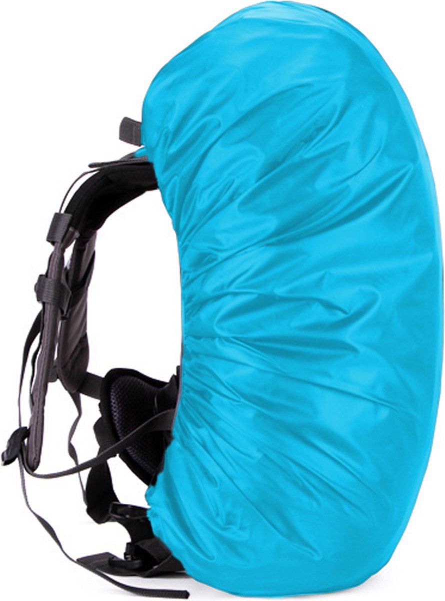Somstyle Luxe Waterdichte Rugzak Hoes - Reflecterende Regenhoes Backpack - 15 t/m 25 Liter - Lichtblauw - Maat S
