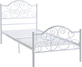 Bed LEYNA - 90 x 190 cm - Metaal - Wit L 198.5 cm x H 100.7 cm x D 92 cm