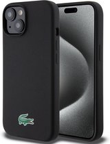 Lacoste Silicone Backcover (geschikt voor Magsafe) - Apple iPhone 15 (6.1") - Zwart