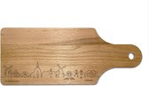 Skyline Borrelplank Dokkum - Hapjesplank - Serveerplank - Cadeau Jubilea - Cadeau verjaardag - Cadeau geschenk - Serveren - WoodWideCities