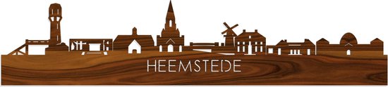 Skyline Heemstede Palissander hout - 80 cm - Woondecoratie - Wanddecoratie - Meer steden beschikbaar - Woonkamer idee - City Art - Steden kunst - Cadeau voor hem - Cadeau voor haar - Jubileum - Trouwerij - WoodWideCities