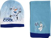 Frozen Disney winterset Olav Meisjes Acryl Blauw Donker Blauw 2-delig One-size perfect cadeau