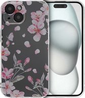 iMoshion Hoesje Geschikt voor iPhone 15 Hoesje Siliconen - iMoshion Design hoesje - Meerkleurig / Blossom Watercolor