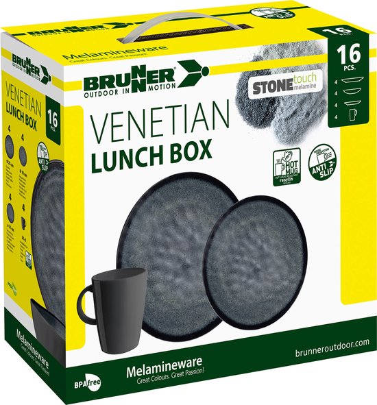 BRUNNER Campinggeschirr Set (Set 16 Stück) für 4 Personen - Lunchbox BRUNNER Campinggeschirr Set (Set 16 Stück) für 4 Personen - Lunchbox